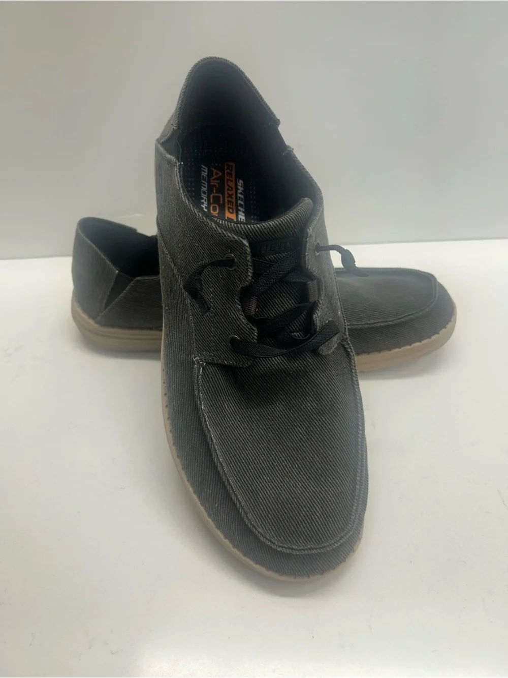 Skechers Men's Melson Volgo Grey Canvas Lace-Up Shoes Size 11